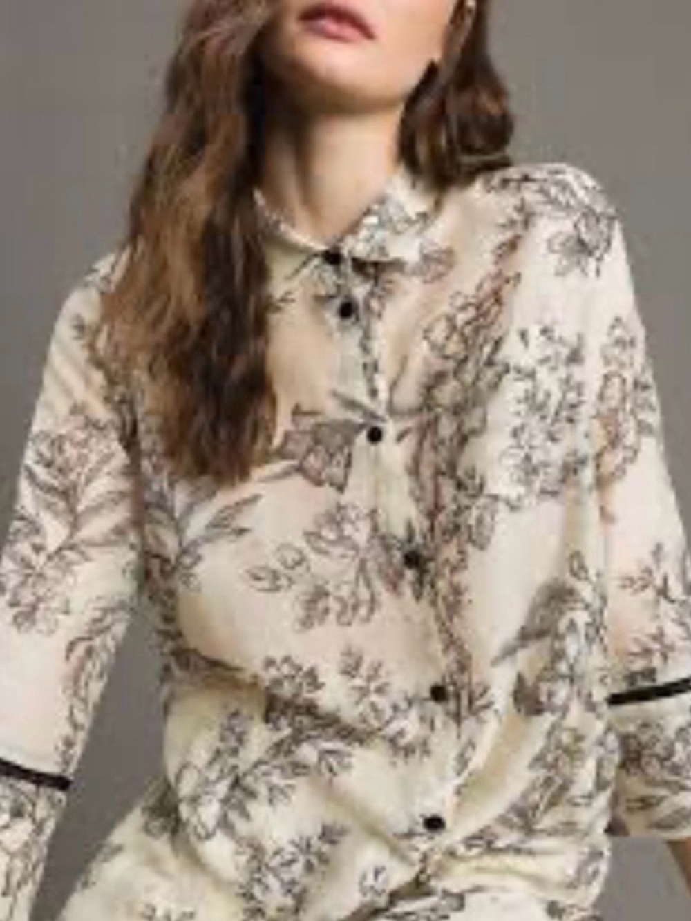 TWINSET Toile de Jouy silk blend shirt